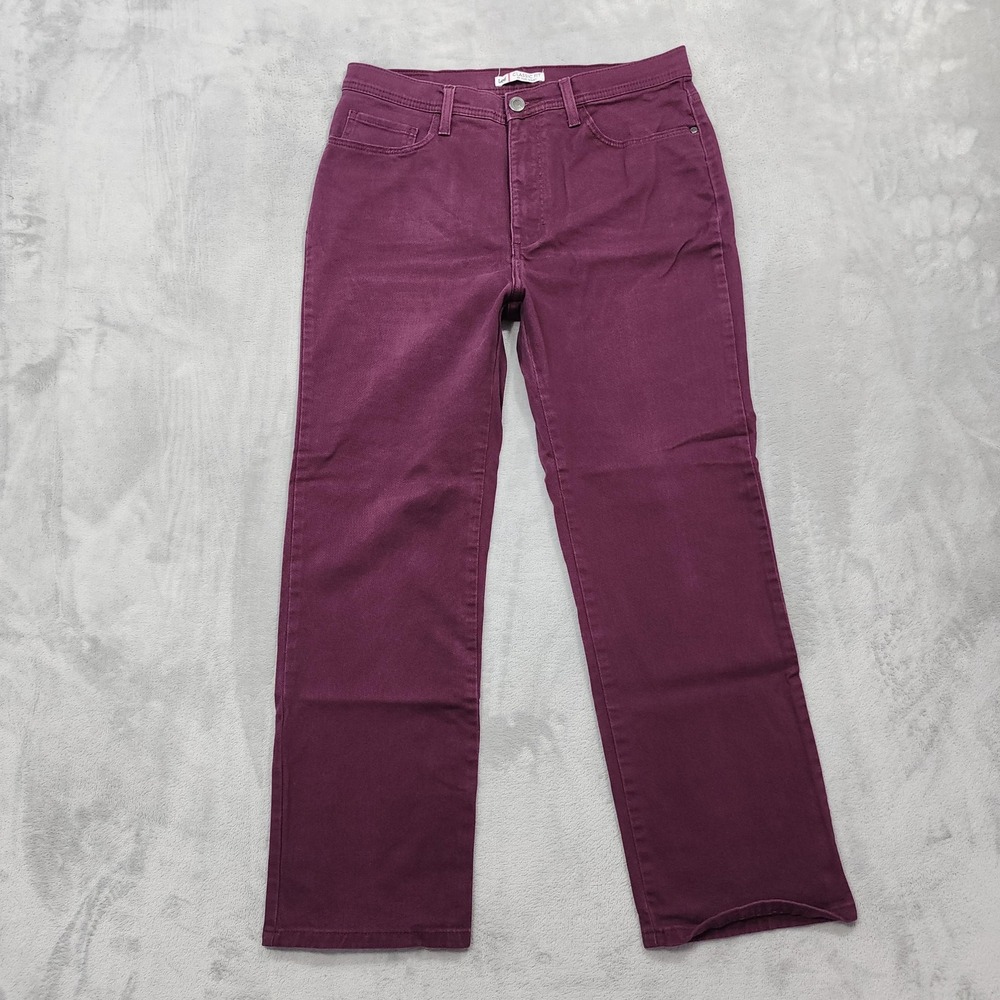 Lee Jeans Womens 12 Purple High Rise Classic Fit Straight Leg Stretch Denim